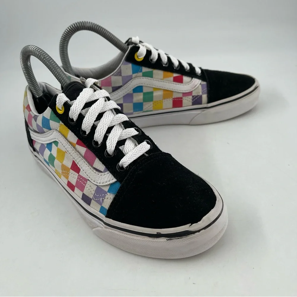 Van’s Women’s Multicolor Checkerboard Classic Canvas Lace-Up Shoes - Size 6